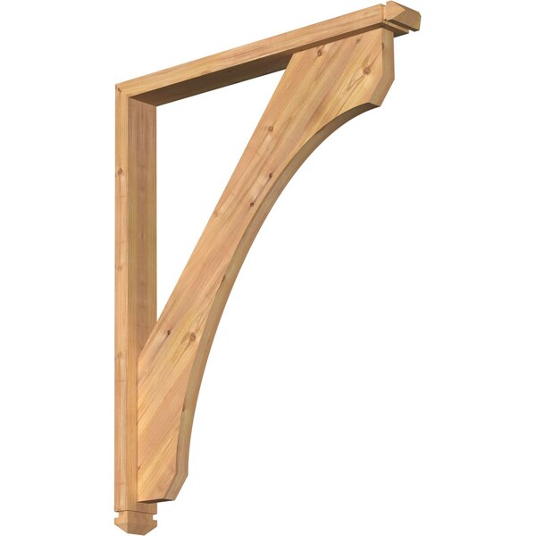 Ekena Millwork Legacy Arts and Crafts Smooth Bracket w/ Offset Brace, Western Red Cedar, 3 1/2"W x 30"D x 38"H BKT0402X30X38LEC03SWR - main